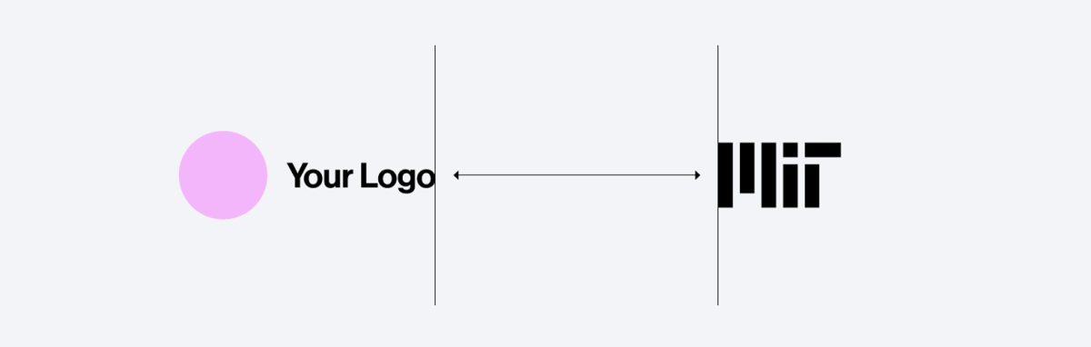 Example showing proper distance between a department's logo and the MIT logo.